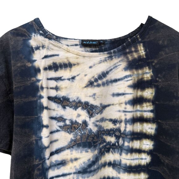 KUHL Tie Dye Tee M/L Short Sleeve Blue Womens Top Cropped Boho Outdoors - Picture 2 of 8